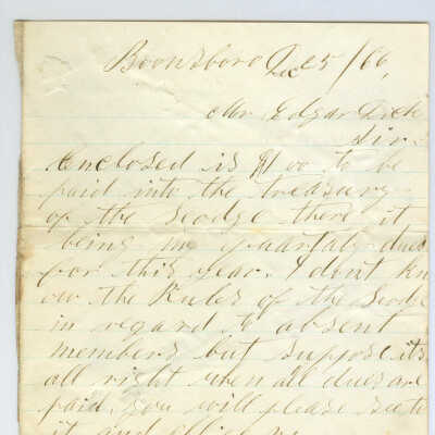 Correspondence to Edgar Dick from Josiah Prossen -- Dec 1866