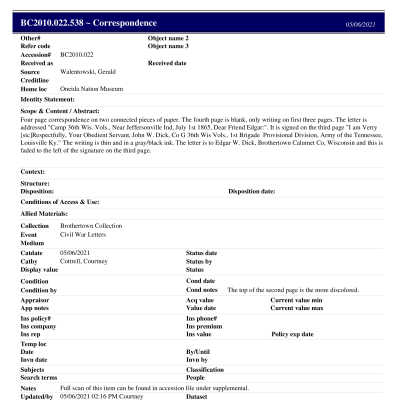 BC2010.022.538 PP: Past Perfect Summary from 2021