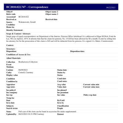 BC2010.022.747 PP: Past Perfect Summary from 2021