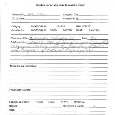 A2001.004.172 accession sheet