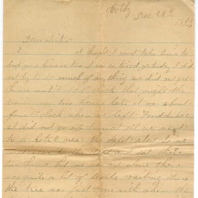 Correspondence to H.L.F from Jane Johnson -- Dec 1892