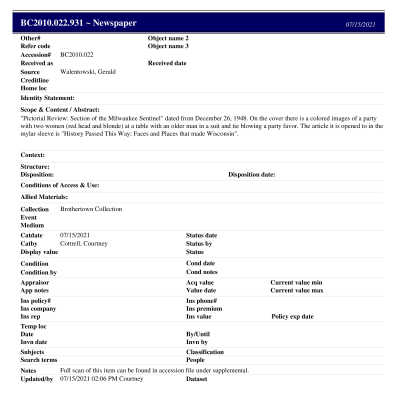 BC2010.022.931 PP: Past Perfect Summary 2021