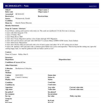 BC2010.022.671 PP: Past Perfect Summary from 2021