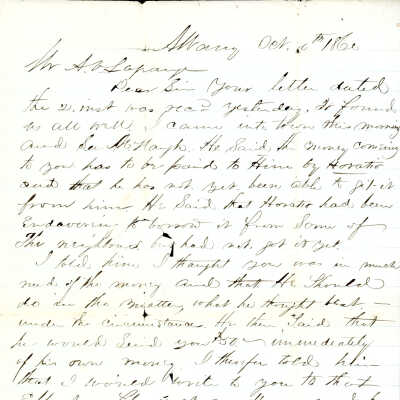 Correspondence to Mr. A. V. Laparge -- Oct 1860