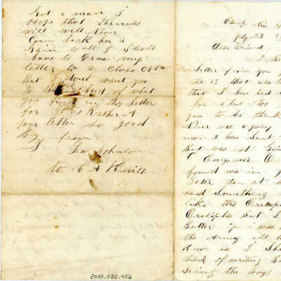 Correspondence from S. Lew Johnson to C. A. Kevill -- Jul 1862