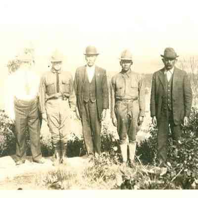 Phil Marsh, Lathrop Fowler, Herm Miles, Walt Miles at Camp Douglas