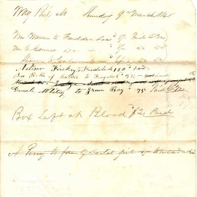 Way Bill March 9, 1848