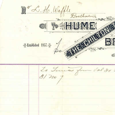Mr. L. H. Waffle to Hume Bros.