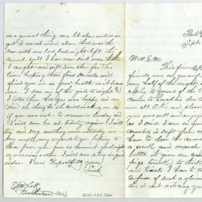 Correspondence to E. M. Dick from Leesh -- Sep 1875