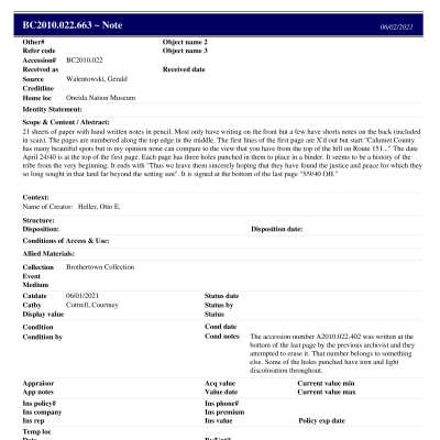 BC2010.022.663 PP: Past Perfect Summary from 2021