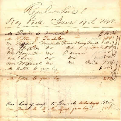 Way Bill June 19, 1848
