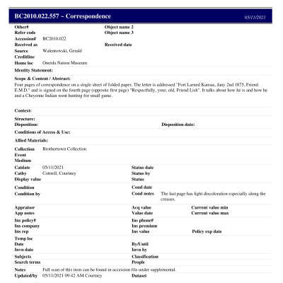 BC2010.022.557 PP: Past Perfect Summary from 2021