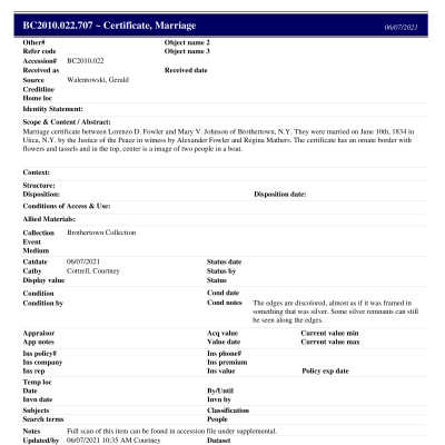 BC2010.022.707 PP: Past Perfect Summary from 2021