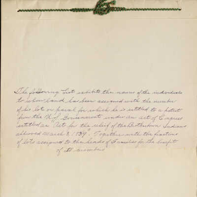 List of Individuals Assigned Lot Number -- March 1935