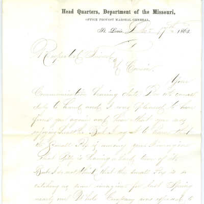 Correspondence to Edgar M. Dick from Loren M. Johnson -- Dec 1863