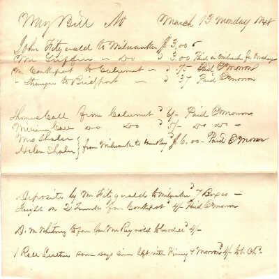 Way Bill March 13, 1848