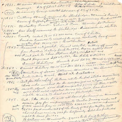 Handwritten Notes 1833 to 1852-53