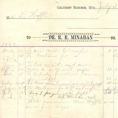 Mr. L. Waffle to Dr. R. E. Minahan 1890
