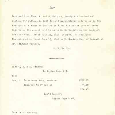 Correspondence from the Charles A. & A. Grignon