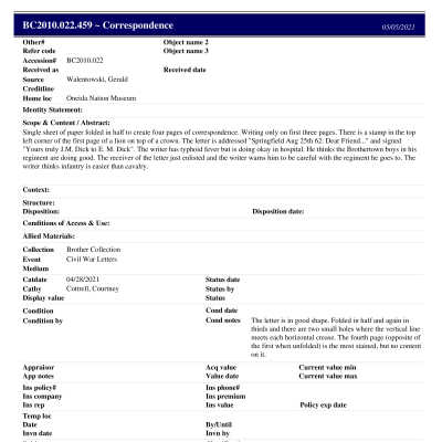 BC2010.022.459 PP: Past Perfect Summary from 2021