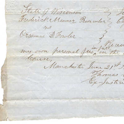 Frederick Menner, Prosecutor from Orsamus D. Fowler 1851