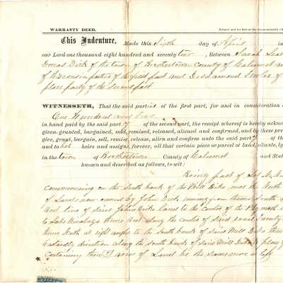 Sarah Leach and Dorcas Dick to Desdamond Fowler -- May 1873