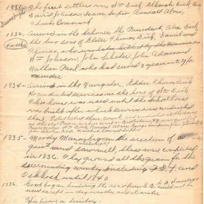 Handwritten Notes 1831 - 1857