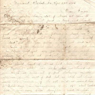 Correspondence to Edgar Dick from Melville -- Apr 1864