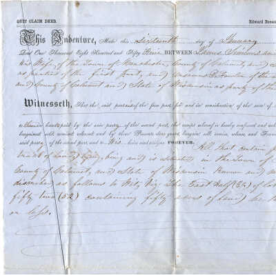 James Simeons and wife to Orsamus D. Fowler Deed -- Jan 1855