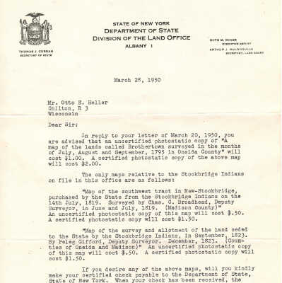 Correspondence to Mr. Otto E. Heller -- March 1950