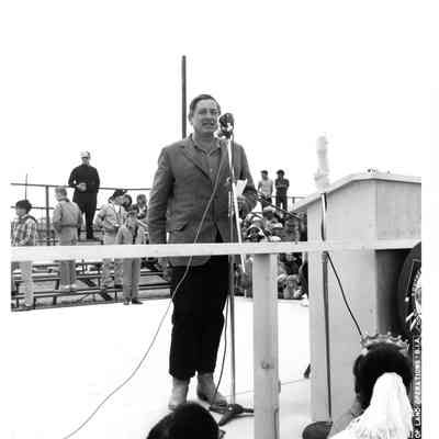 Man behind podium