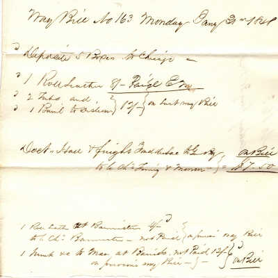 Way Bill Jan 31, 1848