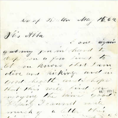 Correspondence to Abba Fowler from J. M. Johnson -- May 1862