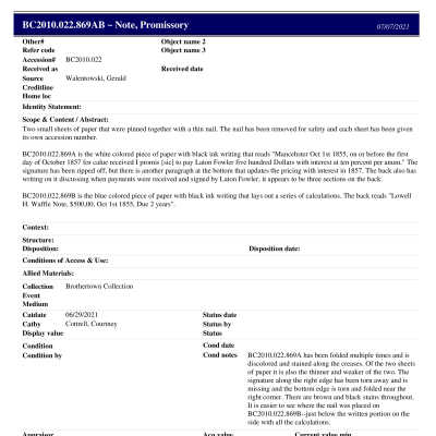 BC2010.022.869AB PP: Past Perfect Summary from 2021