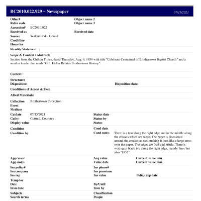 BC2010.022.929 PP: Past Perfect Summary from 2021