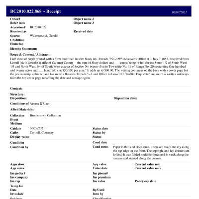 BC2010.022.868 PP: Past Perfect Summary from 2021