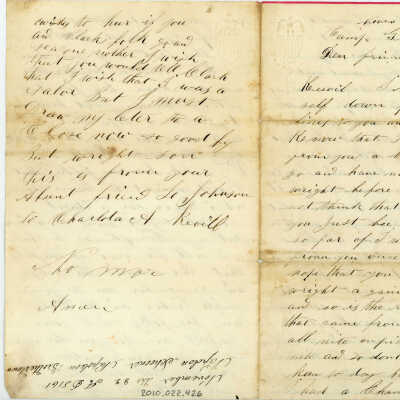 Correspondence to Charlota Keevil from L. Johnson -- Nov 1861