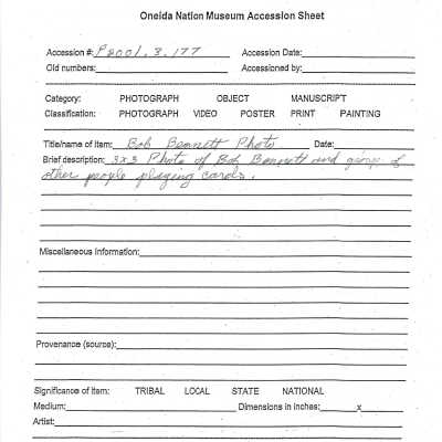 P2001.003.177 accession sheet