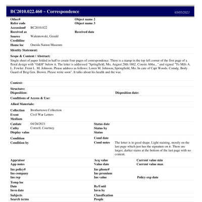 BC2010.022.460 PP: Past Perfect Summary from 2021