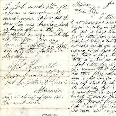 Correspondence to Wife from Tho Keevill -- Jun 1864