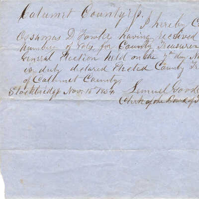 Ossamus [sic] D. Fowler General Election Results 1854