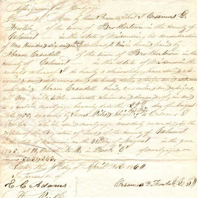 Orsamus D. Fowler to Abram Crandell -- April 1860