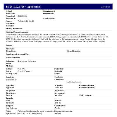 BC2010.022.726 PP: Past Perfect Summary from 2021