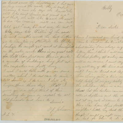 Correspondence to Mrs. Agnes L. Fowler from H. S. F. -- Oct 1892
