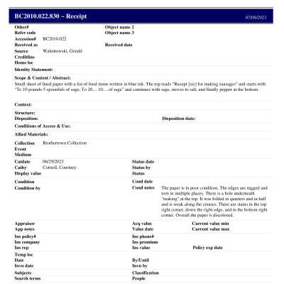 BC2010.022.830 PP: Past Perfect Summary From 2021