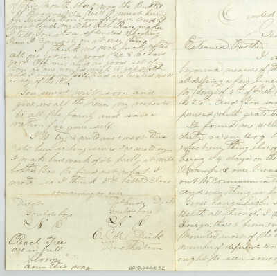 Correspondence to E. M. Dick from Orlando Dick -- Mar 1865