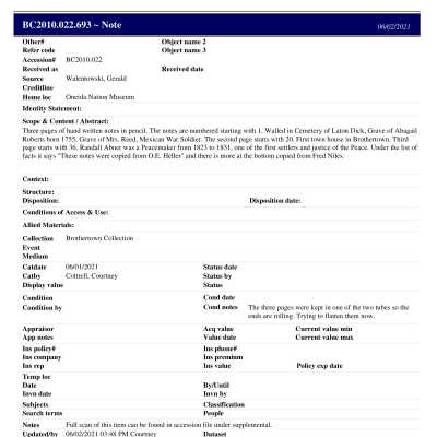 BC2010.022.693 PP: Past Perfect Summary from 2021