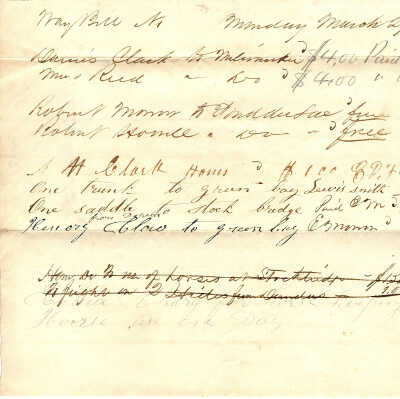 Way Bill March 24, 1848