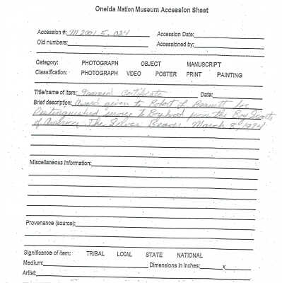A2001.005.024 accession sheet