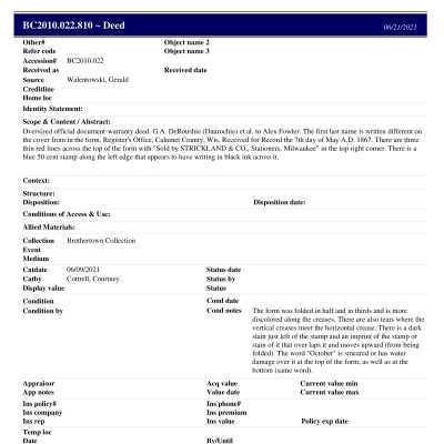 BC2010.022.810 PP: Past Perfect Summary from 2021